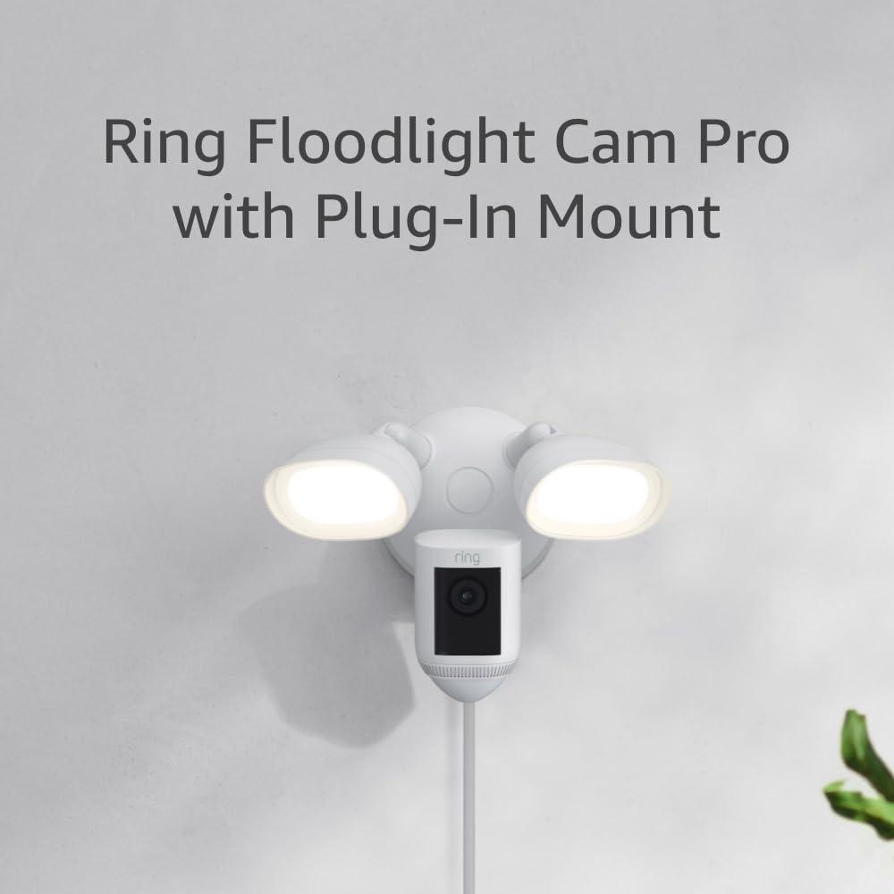 imageRing Floodlight Cam Wired Pro with Birds Eye View and 3D Motion Detection WhiteWhite