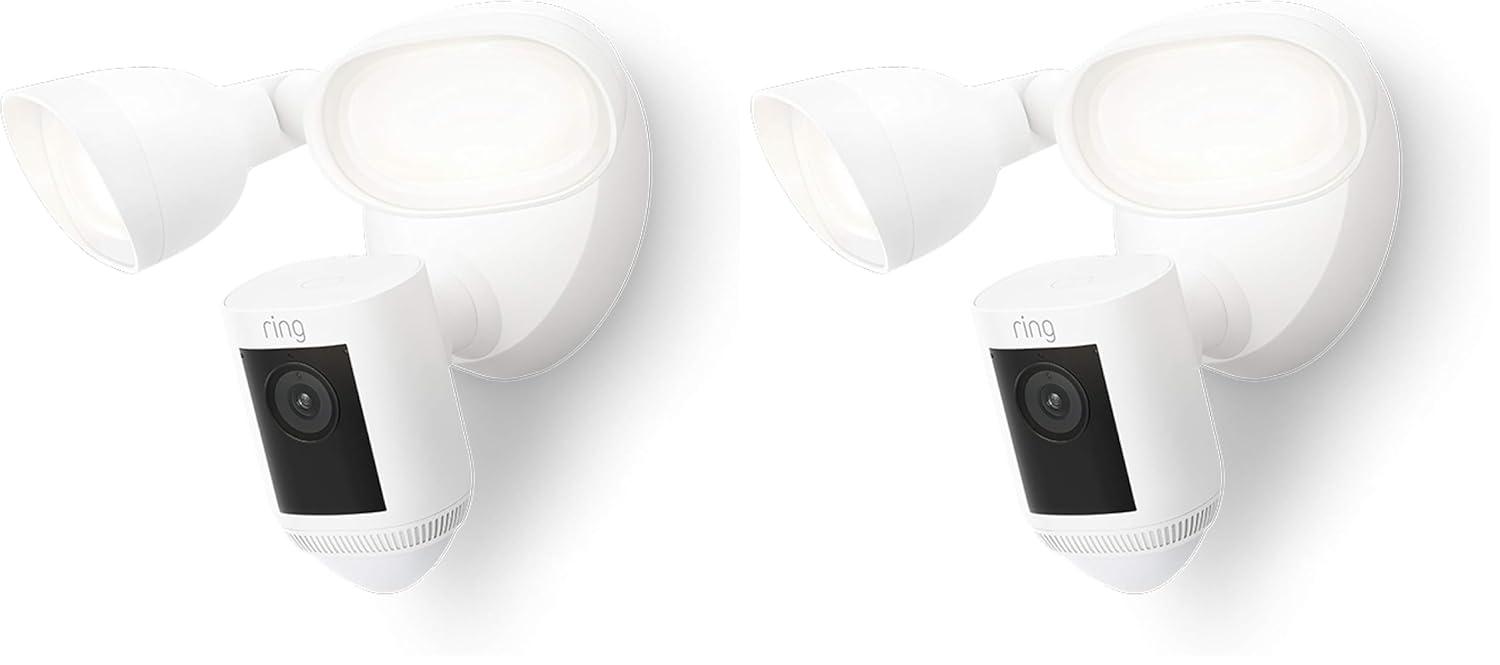 imageRing Floodlight Cam Wired Pro with Birds Eye View and 3D Motion Detection WhiteWhite