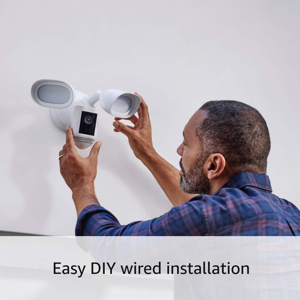 imageRing Floodlight Cam Wired Pro with Birds Eye View and 3D Motion Detection WhiteWhite