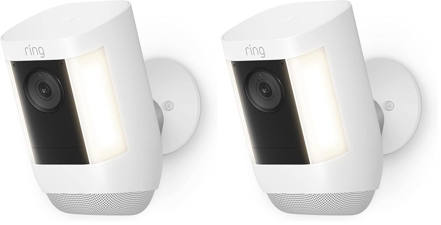 imageRing Spotlight Cam Pro Battery 3D Motion Detection TwoWay Talk with Audio and DualBand Wifi 2022 release 2pack WhiteWhite