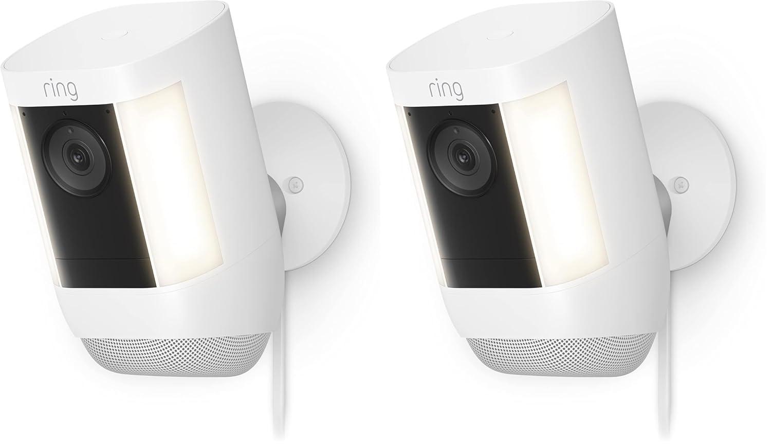 imageRing Spotlight Cam Pro Battery 3D Motion Detection TwoWay Talk with Audio and DualBand Wifi 2022 release 2pack WhiteWhite