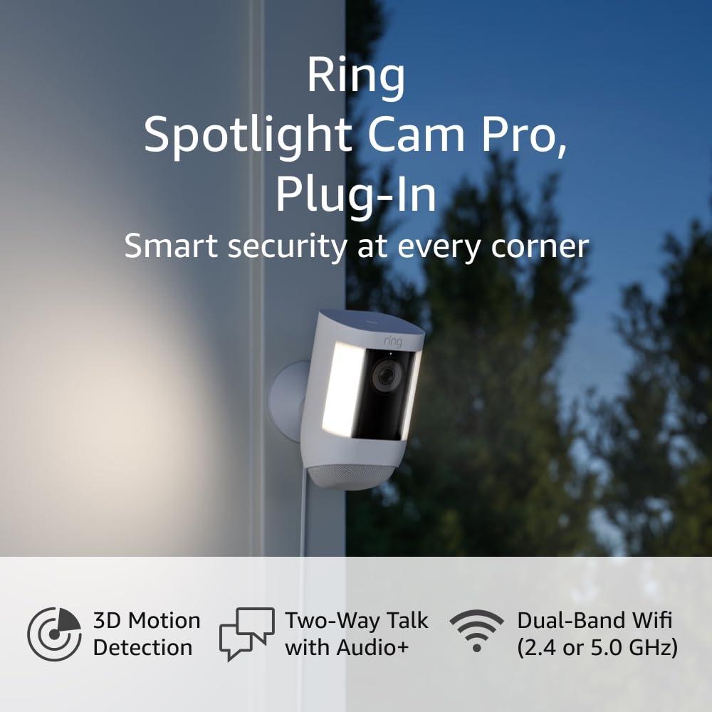 imageRing Spotlight Cam Pro Battery 3D Motion Detection TwoWay Talk with Audio and DualBand Wifi 2022 release 2pack WhiteWhite