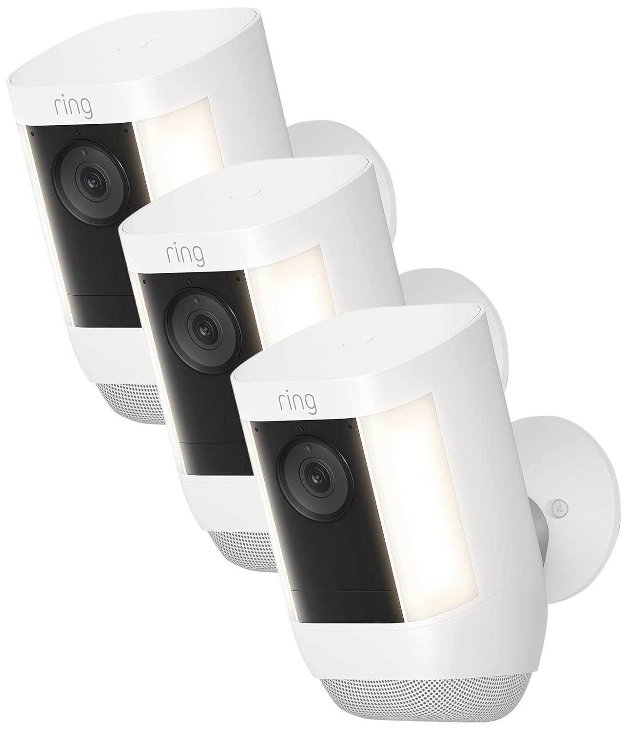 imageRing Spotlight Cam Pro Battery 3D Motion Detection TwoWay Talk with Audio and DualBand Wifi 2022 release 2pack WhiteWhite