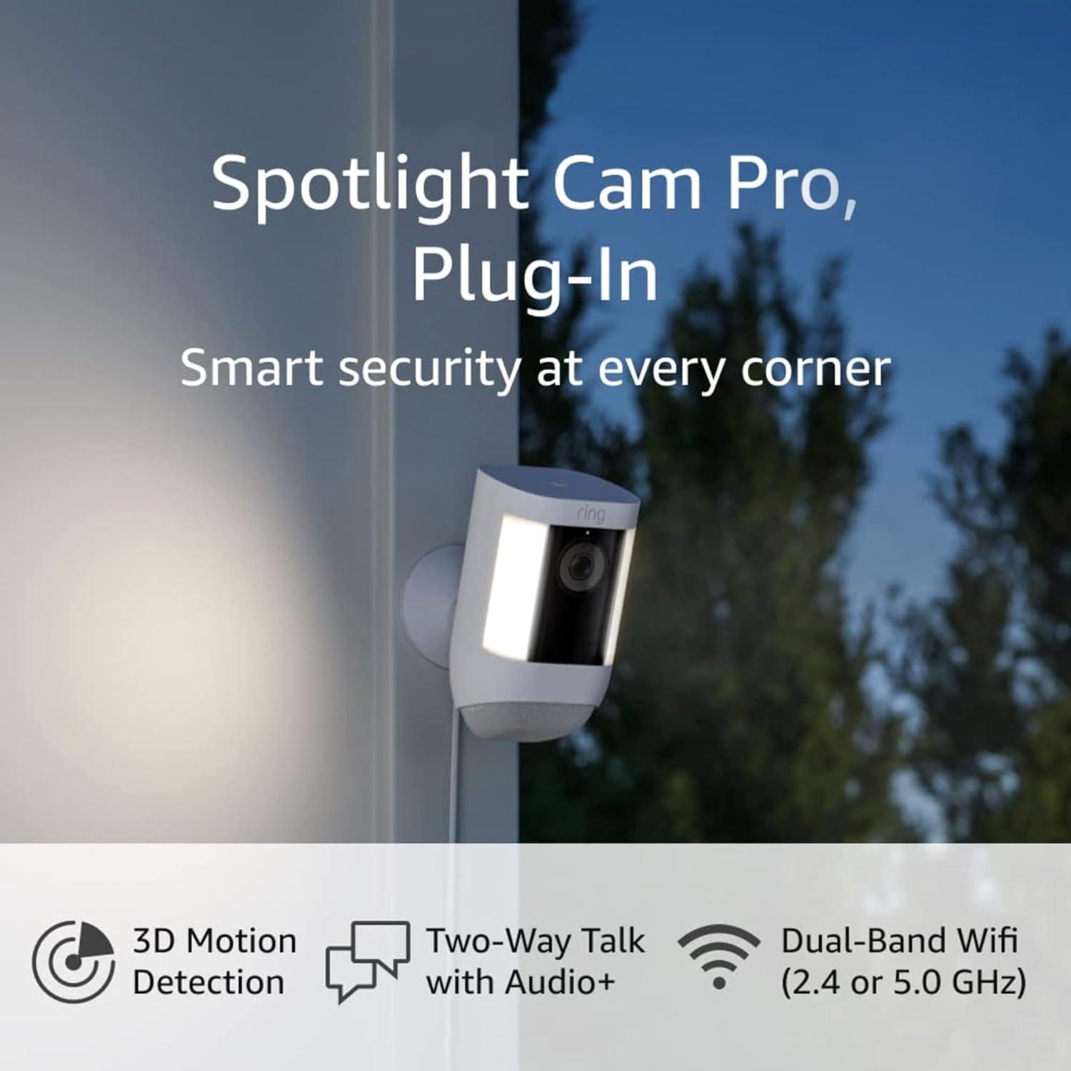 imageRing Spotlight Cam Pro Battery 3D Motion Detection TwoWay Talk with Audio and DualBand Wifi 2022 release 2pack WhiteWhite