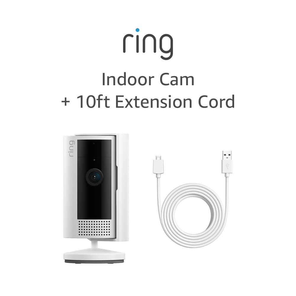 imageAllnew Ring Indoor Cam 2nd Gen White with 10 ft USBA to Micro USB Power Cable