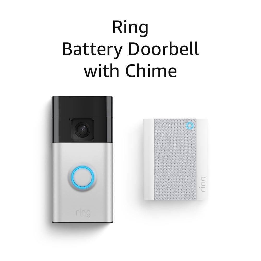 imageLikeNew Ring Battery Doorbell Satin Nickel with Ring Chime