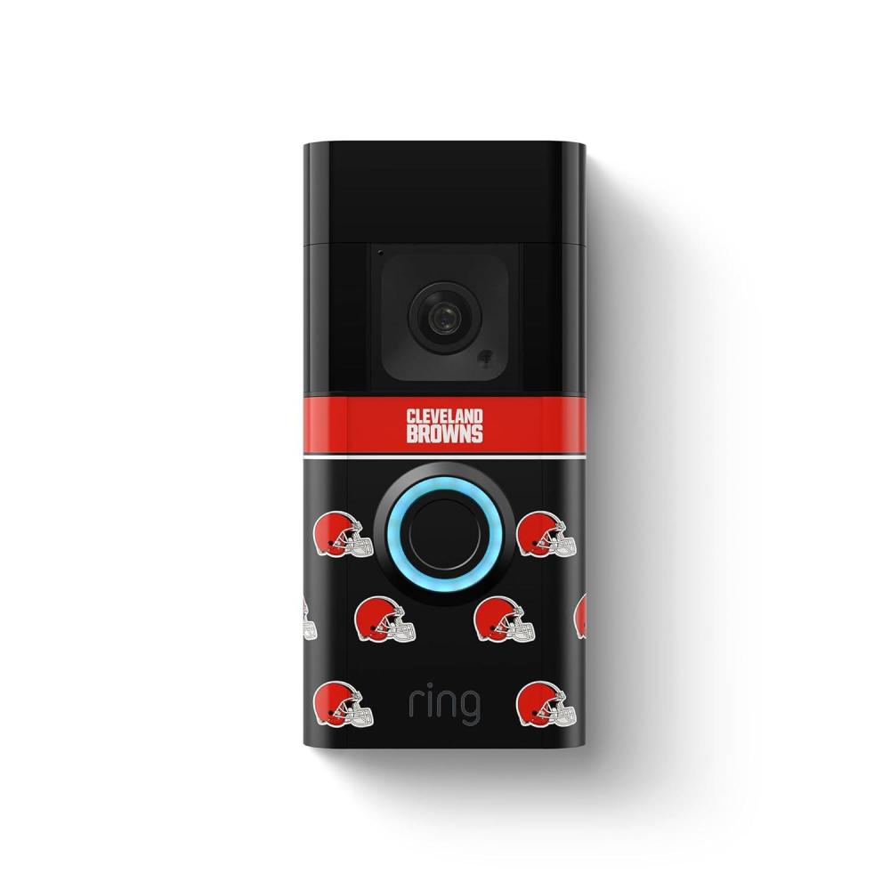 imageRing Battery Doorbell Plus with AllNew Official LimitedEdition NFL Faceplate  Philadelphia EaglesCleveland Browns