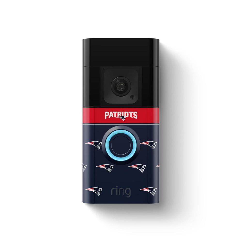 imageRing Battery Doorbell Plus with AllNew Official LimitedEdition NFL Faceplate  Philadelphia EaglesNew England Patriots