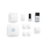 Battery Doorbell (Satin Nickel) with Indoor Cam (White) and Alarm 8-Piece (White)