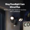 Like-New Ring Floodlight Cam Wired Plus — Outdoor home or business security with motion-activated 1080p HD video and floodlights, (2021 release) White(Black)