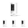 Like-New Ring Stick Up Cam Plug-In HD security camera with two-way talk, Works with Alexa – White (Pack of 4)
