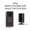 Ring Battery Doorbell with Ring Indoor Cam 2nd Gen (White)(Venetian Bronze)