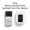 Ring Battery Doorbell with Ring Spotlight Cam Plus Battery (White)(Satin Nickel)