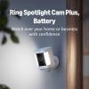Ring Spotlight Cam Plus, Battery | Home or business security with HD video, Two-Way Talk, Color Night Vision, and Security Siren (2022 release) | 2-pack | White(White)