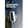 Ring Spotlight Cam Pro, Plug-in (Newest Model) — Retinal 4K with wide-angle video, 10x Enhanced Zoom, and 600 Lumen Spotlights, White(White)