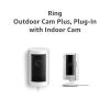 All-new Ring Outdoor Cam Plus Plug-In, White with Ring Indoor Cam, White
