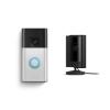 Ring Battery Doorbell with Ring Indoor Cam 2nd Gen (White)(Satin Nickel)