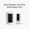 Ring Outdoor Cam Plus, Battery, White with Ring Indoor Cam (2nd Gen), White