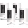 Ring Outdoor Cam (Stick Up Cam) | Weather-Resistant Outdoor Camera, Live View, Color Night Vision, Two-Way Talk, Motion alerts, Works with Alexa | White(4 Cameras)