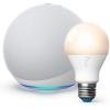 All-new Echo (4th Gen) – Glacier White – bundle with Ring A19 Smart LED Bulb