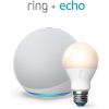 All-new Echo (4th Gen) – Glacier White – bundle with Ring A19 Smart LED Bulb