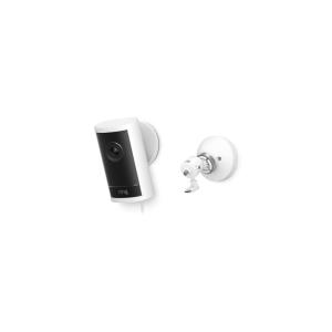 Ring Outdoor Cam Pro (Newest Model), White with PoE+ Converter Mount(White)