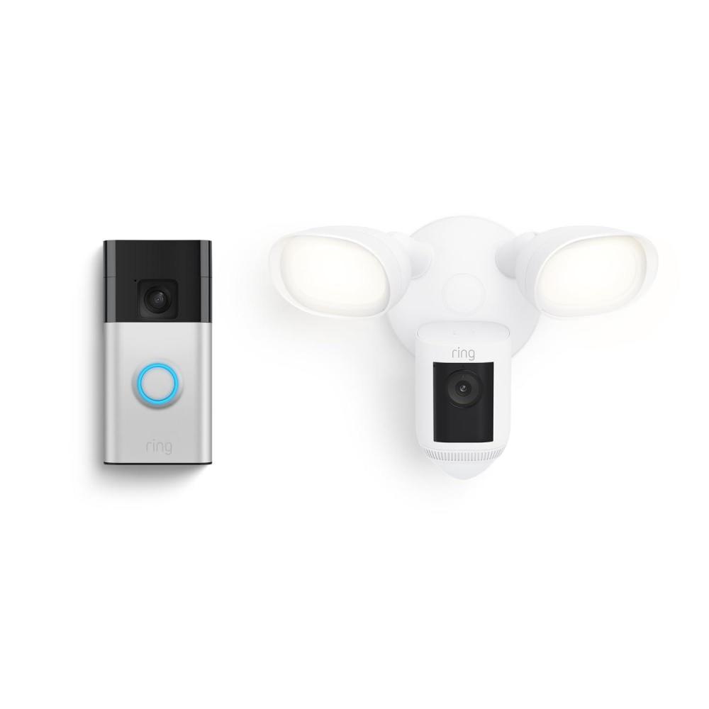 imageRing Floodlight Cam Wired Pro with Ring Battery Doorbell