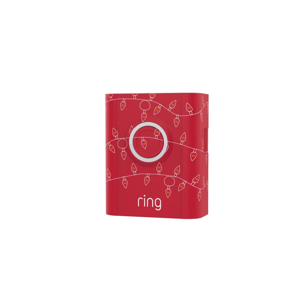 imageRing Interchangeable Faceplate for Doorbells  Video Doorbell 3 Video Doorbell 3 Plus Video Doorbell 4 Battery Doorbell Plus Battery Doorbell Pro  Night SkyChristmas Lights Red