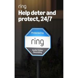 Ring Beacon — Help deter crime 24/7, Solar Security Sign, works on Amazon Sidewalk, solar powered
