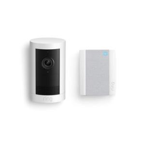 Ring Outdoor Cam Plus, Battery with Ring Chime(White)