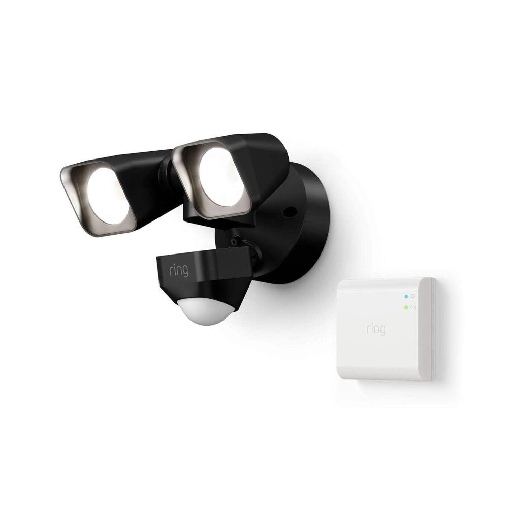 imageRing Smart Lighting Floodlight Wired Outdoor MotionSensor Security Light Black Starter Kit
