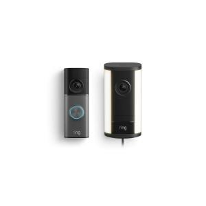Ring Wired Doorbell Pro (Newest Model) with Spotlight Cam Pro, Plug-In (Newest Model), Black