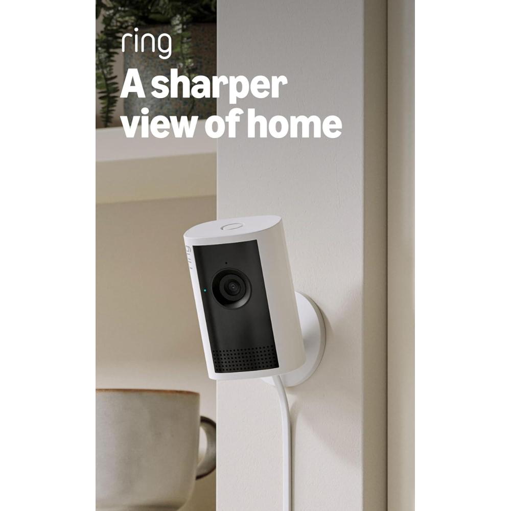 imageRing Indoor Cam Plus PlugIn Newest Model White with Battery Doorbell Venetian Bronze