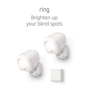 Ring Smart Lighting – Spotlight, Battery-Powered, Outdoor Motion-Sensor Security Light, White (Starter Kit: 2-pack)
