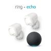 Ring Smart Lighting – Spotlight, Battery-Powered, Outdoor Motion-Sensor Security Light, White (2-pack) + Echo (4th Gen)