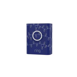 Ring Interchangeable Faceplate for Doorbells – Video Doorbell 3, Video Doorbell 3 Plus, Video Doorbell 4, Battery Doorbell Plus, Battery Doorbell Pro – Galaxy Black(Christmas Lights Blue)