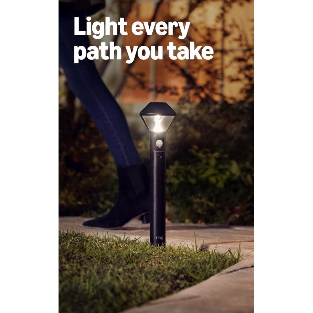 imageRing Solar Pathlight 2Pack Black with Ring Bridge Newest Model White