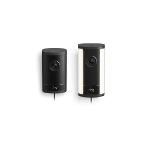 Ring Outdoor Cam Pro, Plug-In (Newest Model), Black with Spotlight Cam Pro, Plug-In (Newest Model), Black