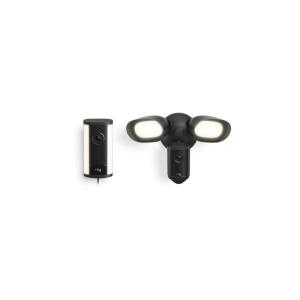 Ring Spotlight Cam Pro, Plug-In (Newest Model), Black with Floodlight Cam Pro (Newest Model), Black