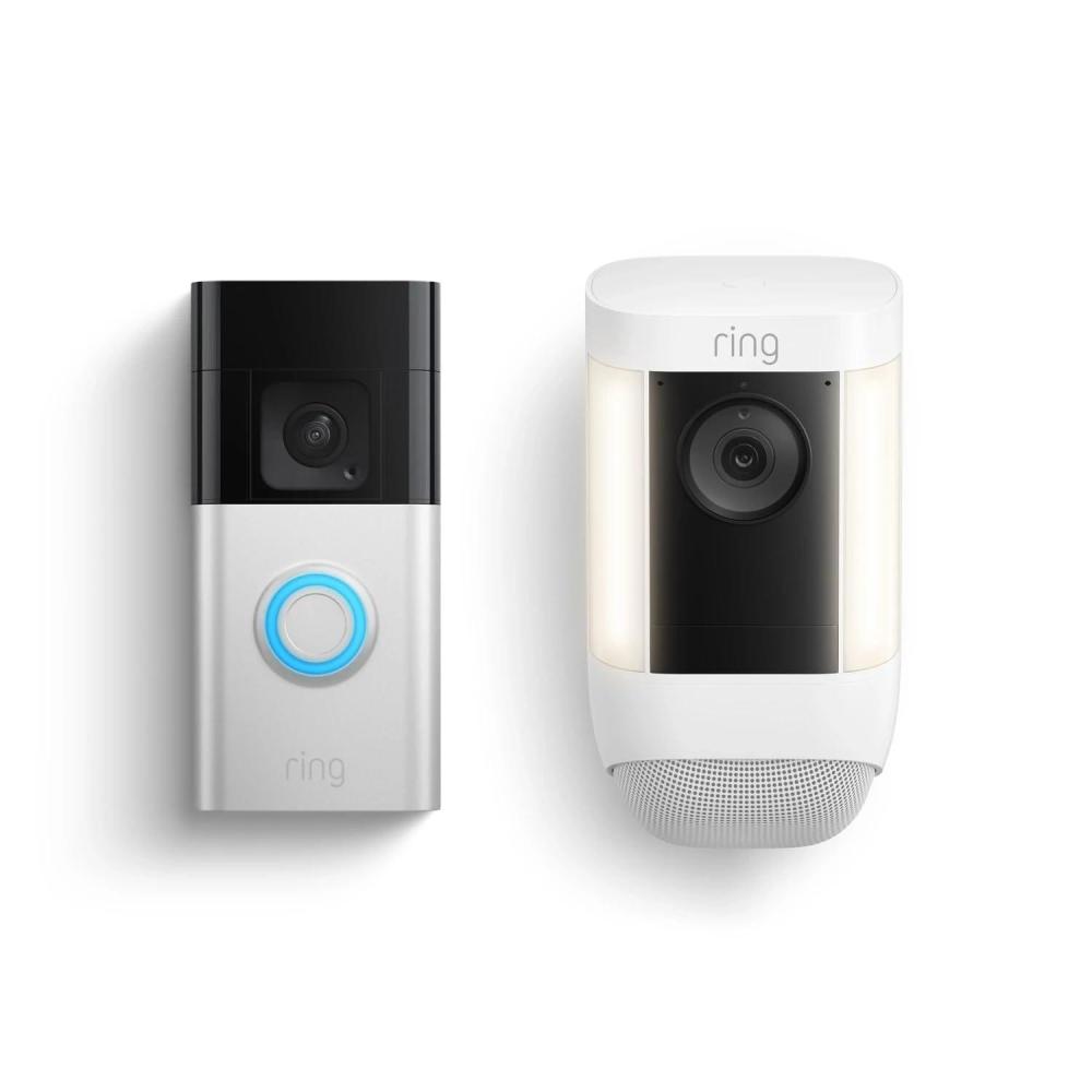imageRing Battery Doorbell Plus with Ring Spotlight Cam Pro Battery White