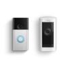Ring Video Doorbell, Satin Nickel with Ring Stick Up Cam Pro Battery, White