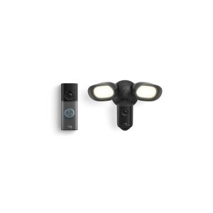 Ring Wired Doorbell Pro (Newest Model) with Floodlight Cam Pro (Newest Model), Black