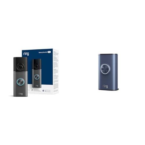 imageRing Battery Doorbell Pro newest model Retinal 4K with wideangle video up to 10x Enhanced Zoom Night Vision and Quick Release Ultra Battery Pack Deep SilverPolished Night Navy